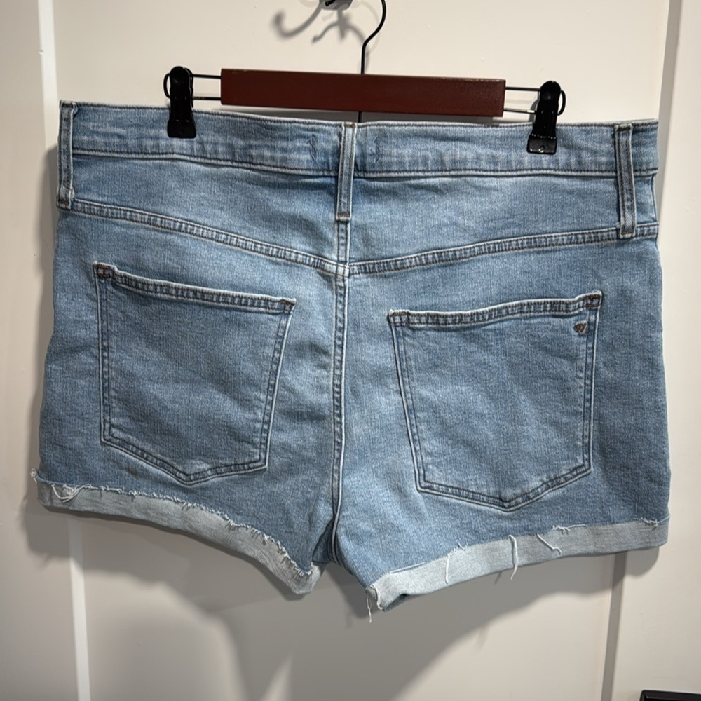 Madewell High Rise Denim Shorts Light Wash Distressed Size 31 - Picture 7 of 16
